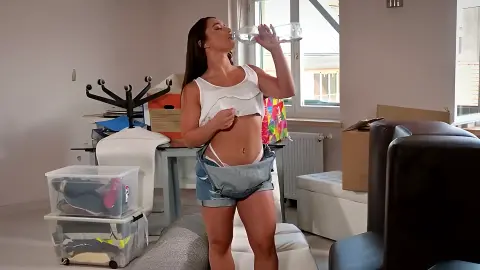 Sara Diamante Stud Moving Man With Bbc Stretches Out All Of Holes
