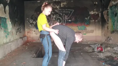 Sasha Earth, Mistress Anastasia And Anastasia Mistress - Outdoor Without Mercy Fucked Strapon In The Ass In The Forest Dangerous Public In Abandoned Building